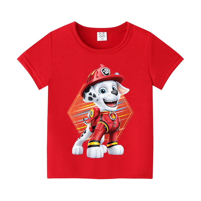 Paw Patrol Fashion T-shirts for Children Anime Cartoon Printing Short Sleeved Shirt Boys Girls Summer Kawaii Top Kids Clothes