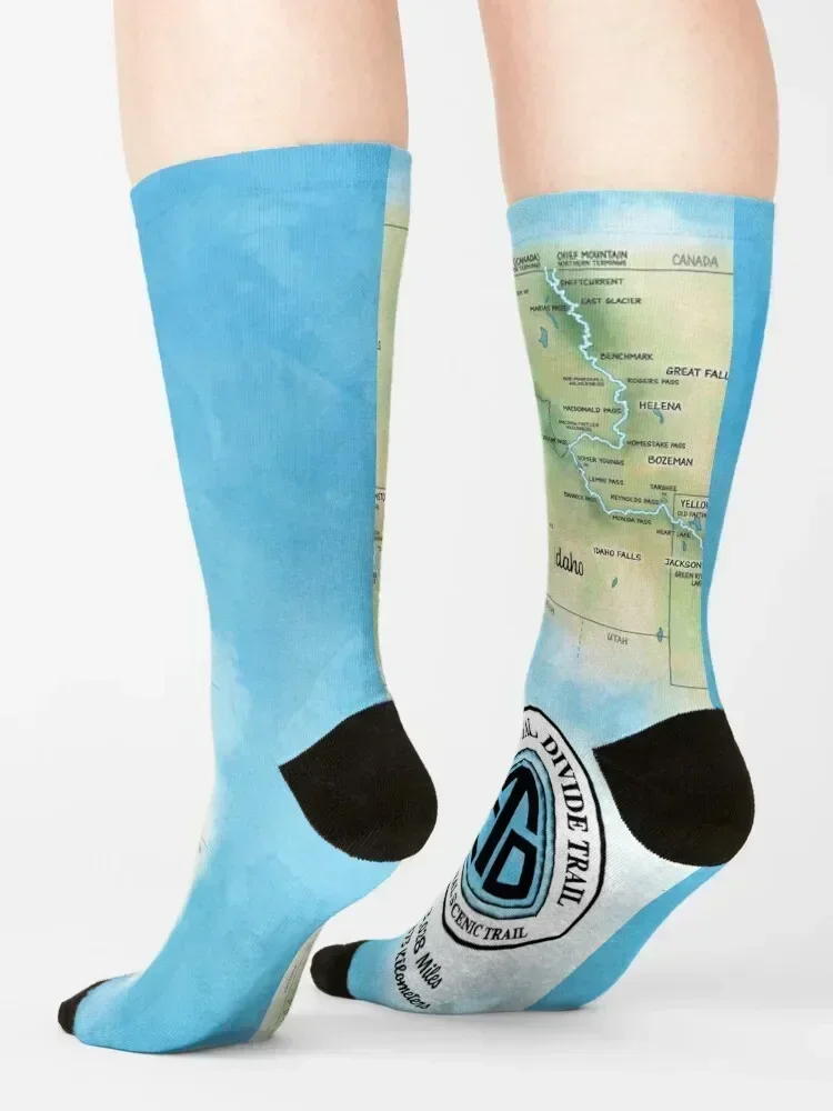 Continental Divide Trail Map Socks anti-slip Heating sock sport Hiking boots Socks For Man Women's