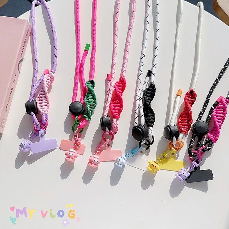 Adjustable Cell Phone Lanyard Long Crossbody Mobile Phone Strap Anti Loss Neck Strap Simulated Mini Item Pendant Key Chain