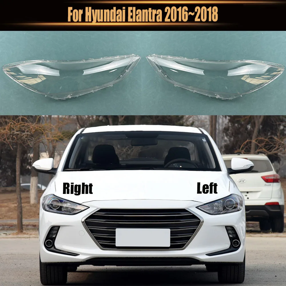 

Для Hyundai Elantra 2016 ~ 2018 передняя фара прозрачная крышка абажур лампа оболочка маски налобный фонарь затеняющие линзы оргстекло