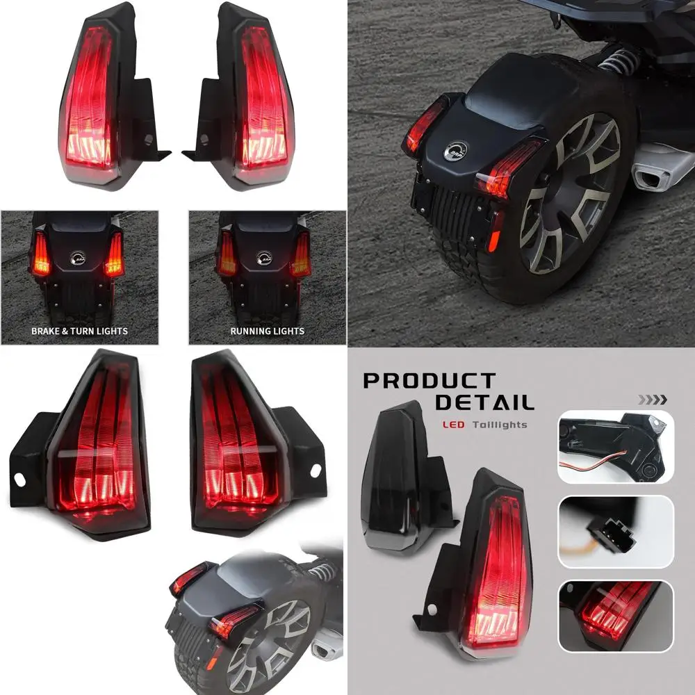 

LED Taillights Rear Turn Signal for Can Am Ryker, 2PCS Smoked Lens LED Red Tail Lights Brake Lamp Rear Light for Can-Am Ryker 90
