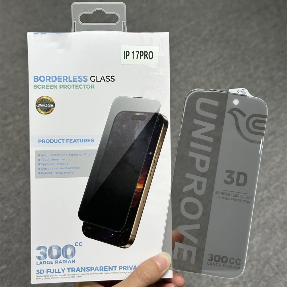 Film de protection d'écran anti-espion en verre trempé HD pour iPhone 17 Pro Max 15/13/14/16 Pro Max