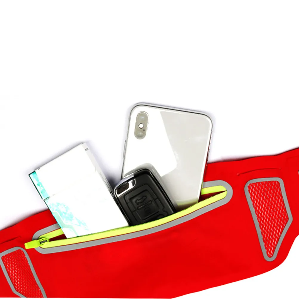 

Красная унисекс спортивная поясная сумка с регулируемым ремнем, легкая поясная сумка для бега, походов, путешествий, фитнеса, ультратонкий чехол для хранения, маленький карман