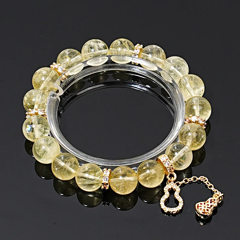 

Осенний наверх, элитный подарок, браслет из натурального лимонного кристалла, женский модный дизайн, эластичная веревка, веревка на удачу, ювелирные украшения