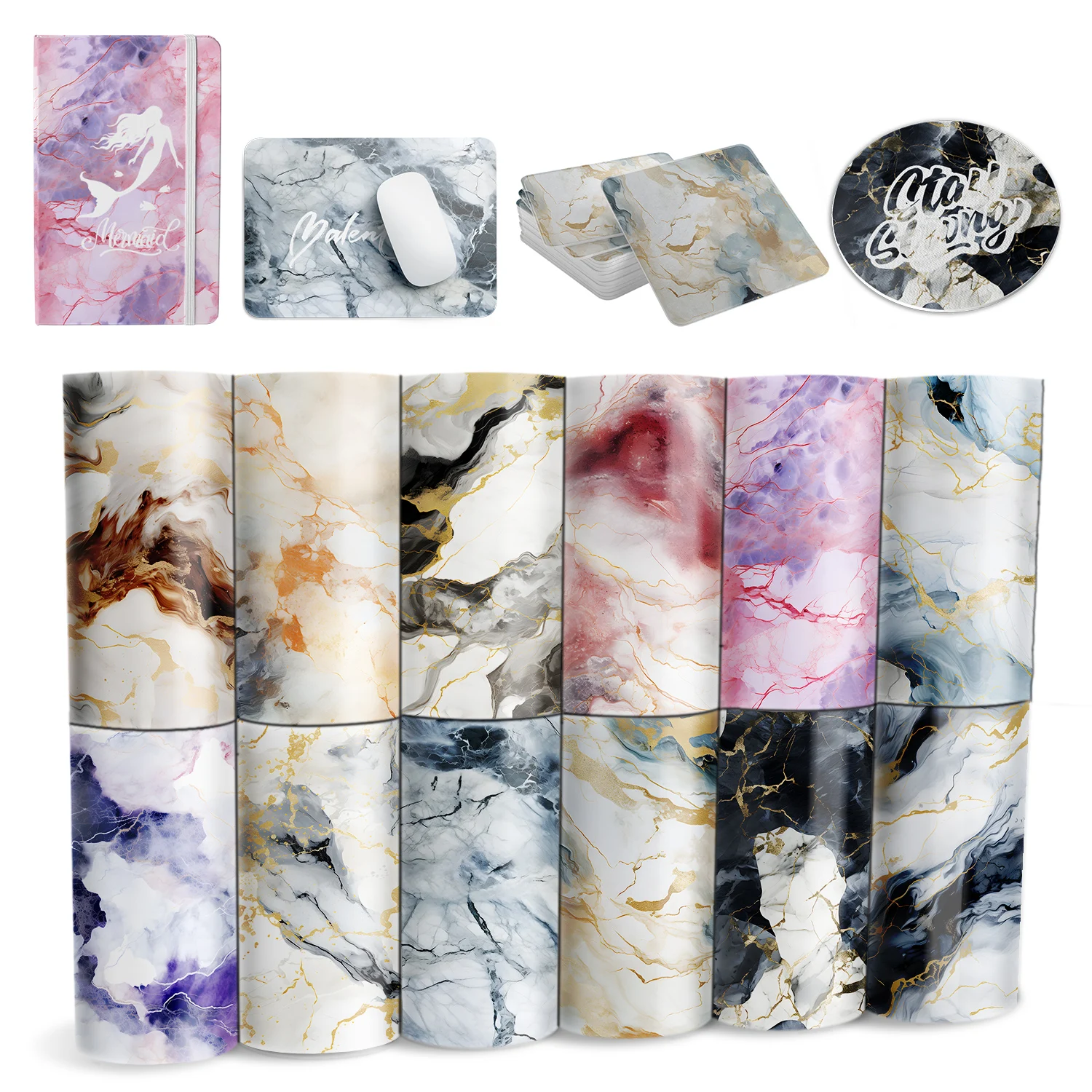 XFX Marble Transfer Paper Ink Sheet 1 PCS 12x12 IN PINK Color Sublimation Transfer Paper for T-Shirt Hat Mugs Garden Flag