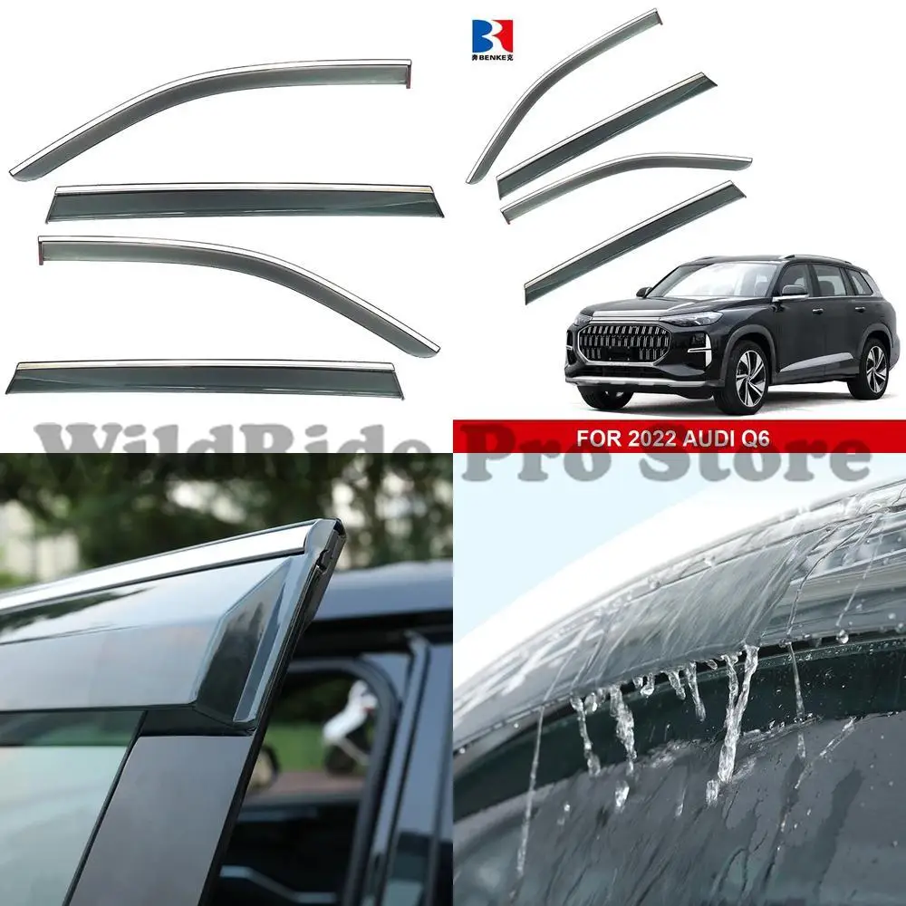 

1 set car door rain shield side window sun visor automatic wind deflector rain protection cover for Audi Q6 2022 exterior parts