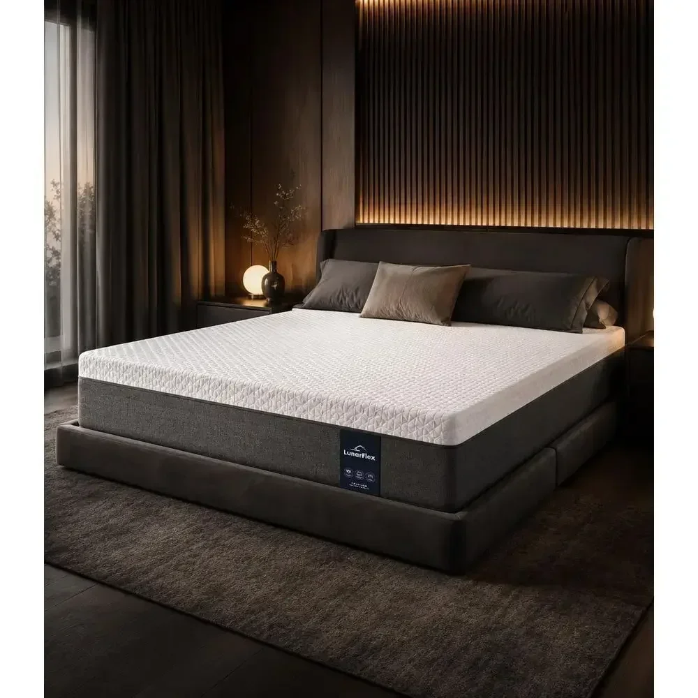 12 Inch Hybrid Mattress with Cooling Cover, Medium Firm Memory Foam and Pocket Coils, Motion Isolation, Edge Support
