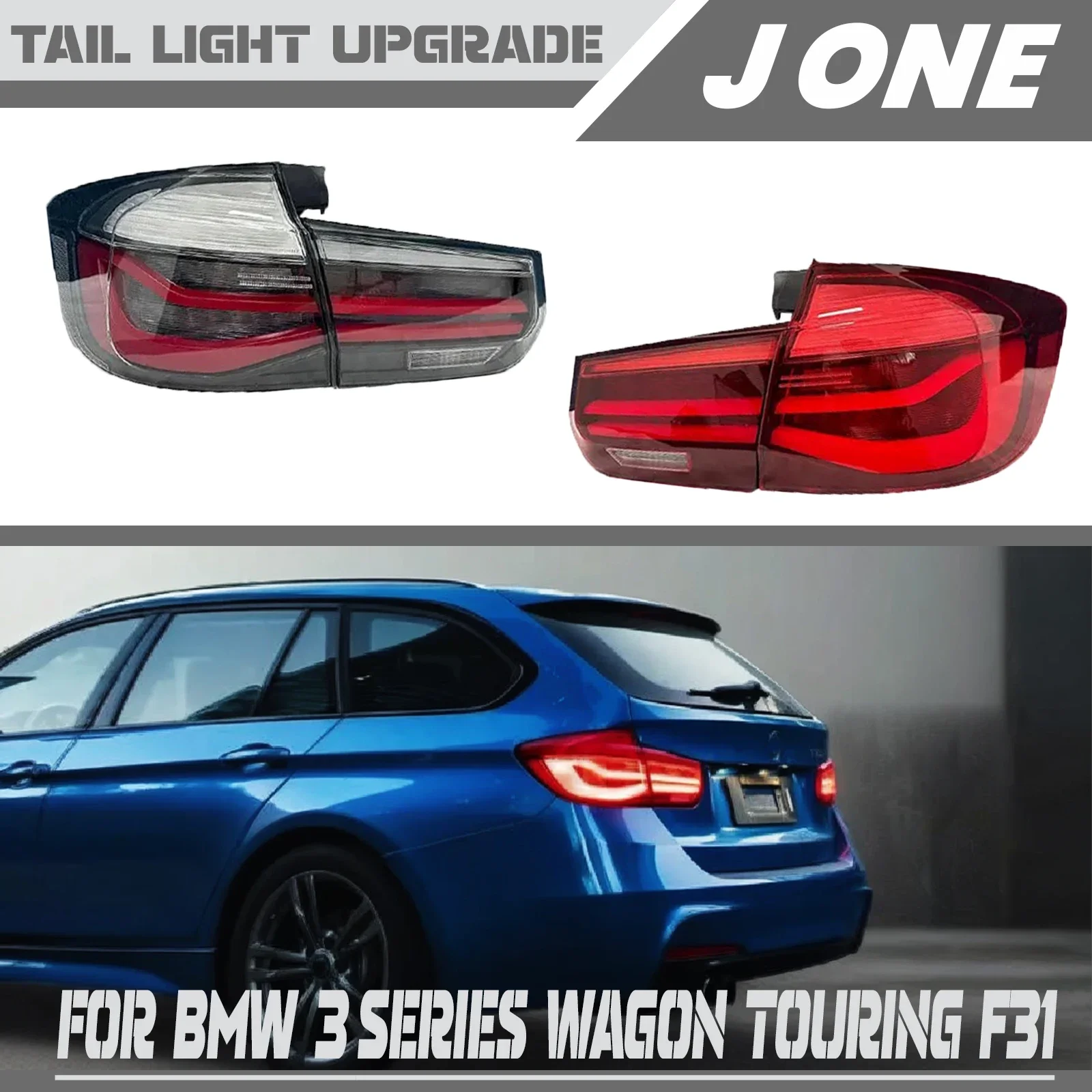 Dragon Scale Taillights for 2011-2019 BMW 3 Series wagon touring F31 Chassis, Compatible with 316/320/328/330/M340, Plug & Play