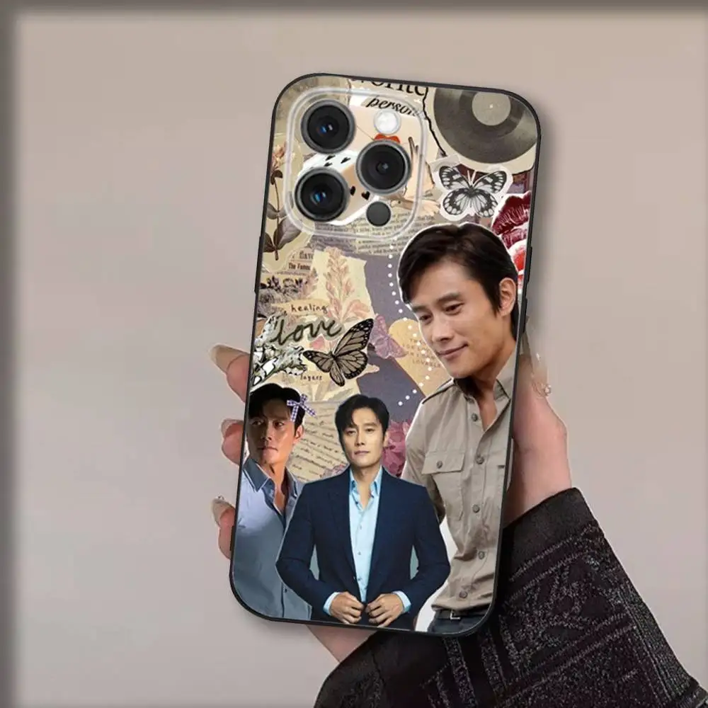 Etui na telefon z aktorem Lee B-Byungiem z filmu \"Huns\" dla iPhone 16, 15, 14, 13, 12, 11, Pro, Max, Plus, X, XS, SE4, E, Mini, miękkie czarne etui