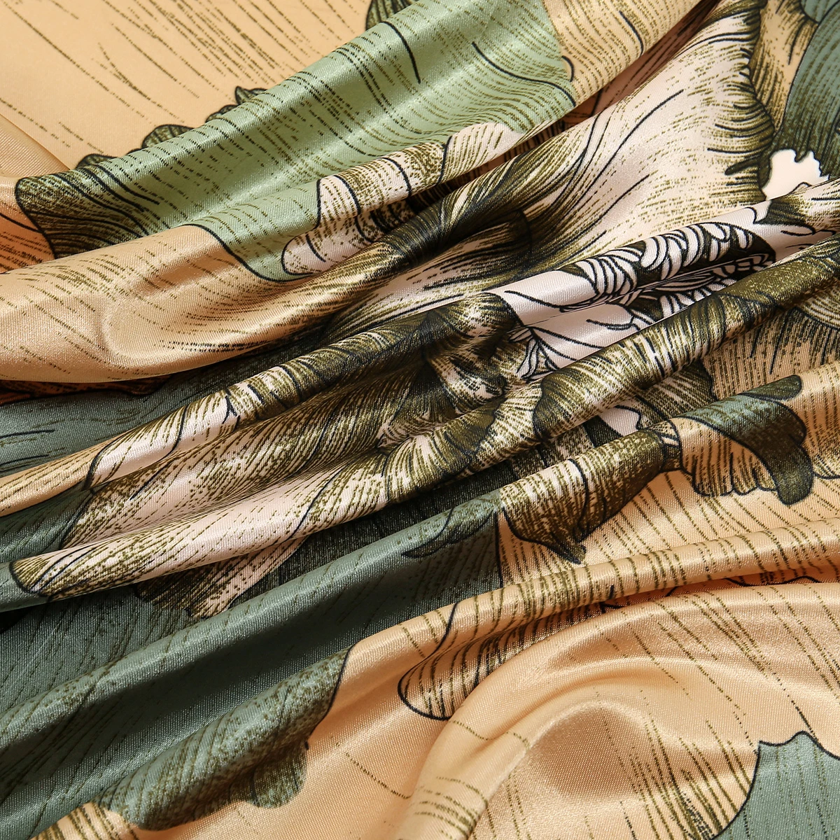 90*90 ซม.ซาตินผ้าไหมผ้าพันคอผู้หญิงแฟชั่น Kerchief คอ/ผมผ้าพันคอผ้าพันคอผ้าเช็ดหน้าดอกไม้พิมพ์ Headscarf