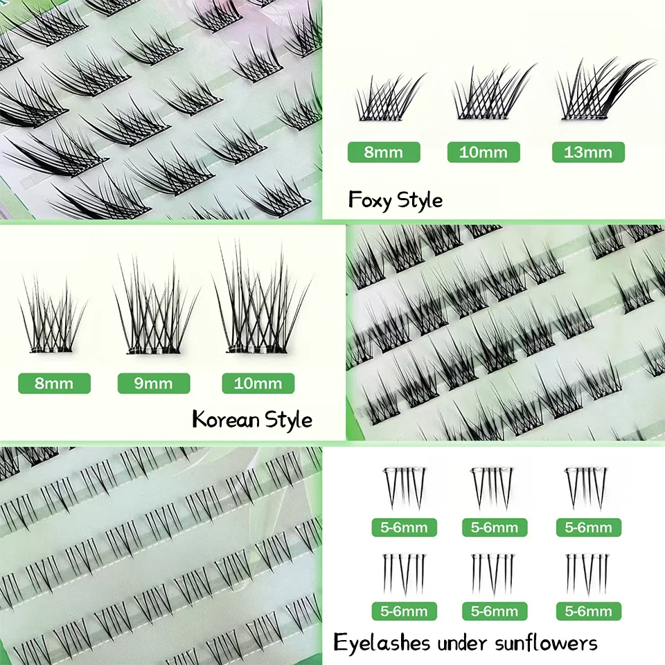 Daily Use DIY Glue-free Voluminous False Eyelashes Reusable No-removal Segmented Sunflower Thick Lash Extension Enlarge Eyes