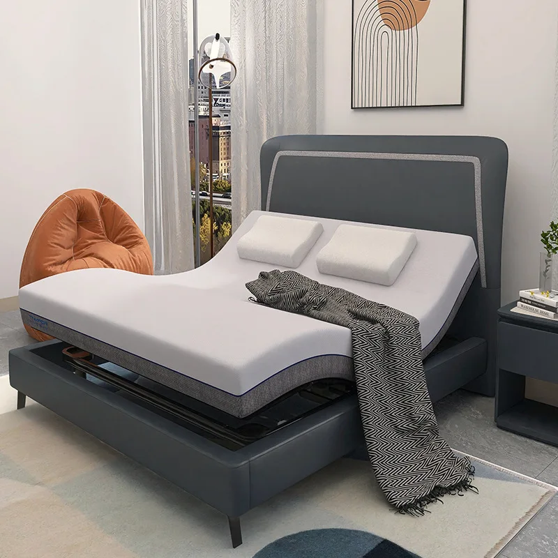 Letto intelligente camera da letto principale letto matrimoniale luce di lusso multifunzione 0 pressione materasso elettrico sollevamento integrato