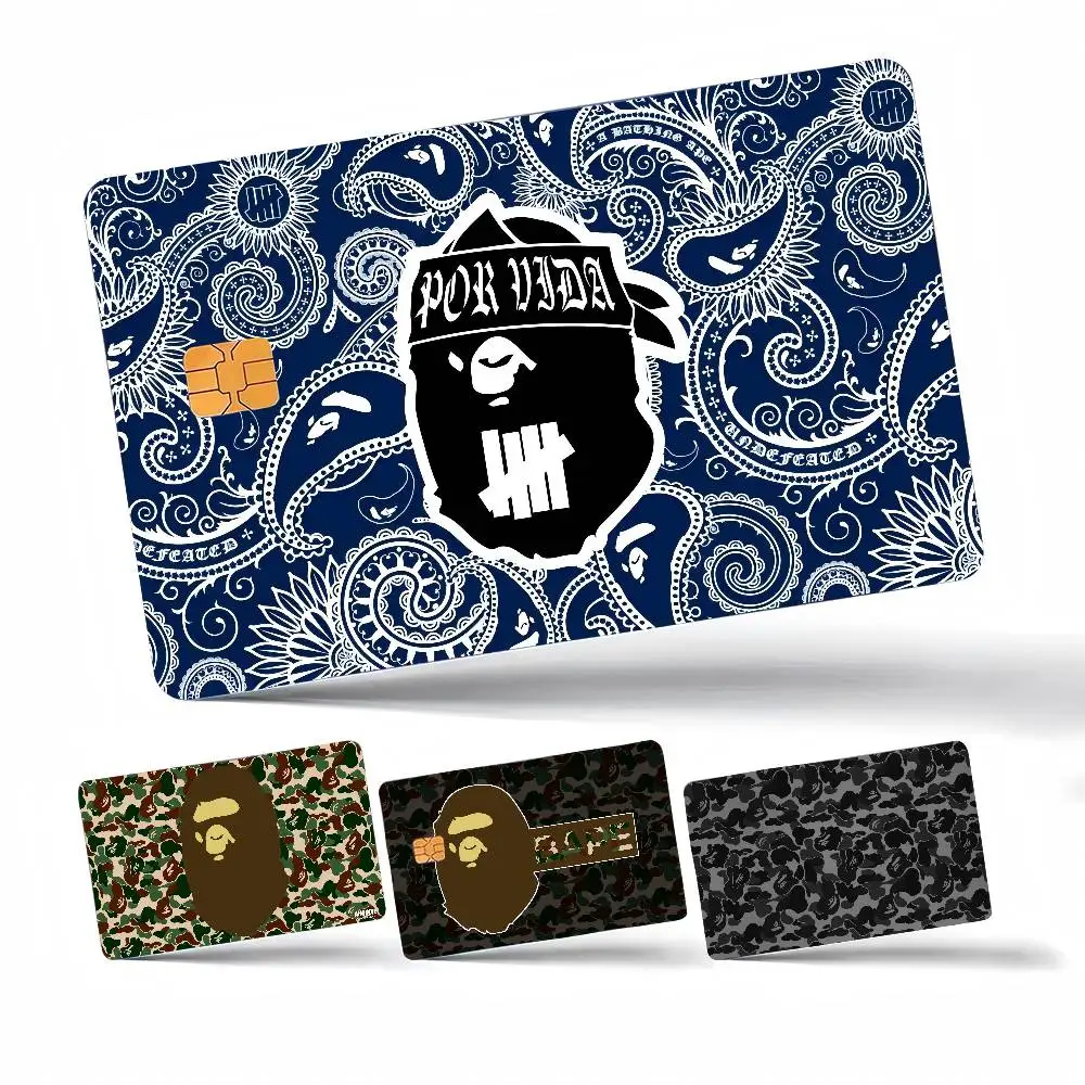 Adesivos de Cartão de Crédito B-BAPE Fashion, 1 conjunto com 4 peças, para Cartão VISA, à prova d'água, anti-riscos, presente para mulheres.
