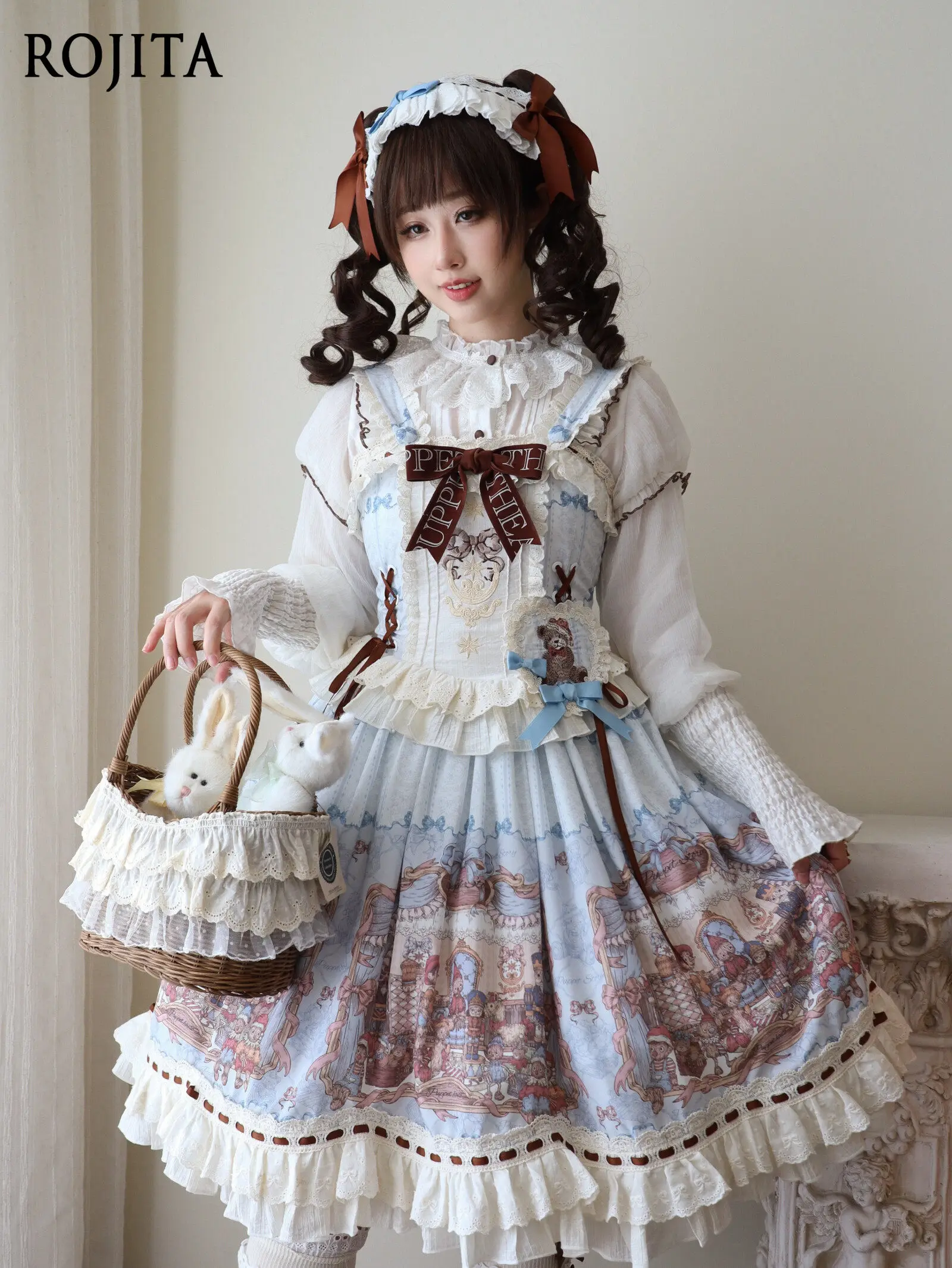 

Dress for Women 2026 New Lolita Dress with Ruffles High Waist A-line Cute Strap Dress JSK Dresses Women Clothing