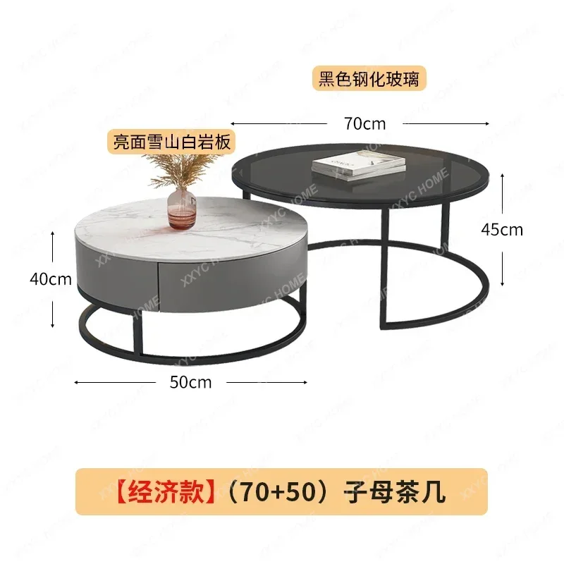 

A TV Cabinet Unit Modern Simple Small Apartment Light Luxury Tempered Glass Tea Table Living Room Home