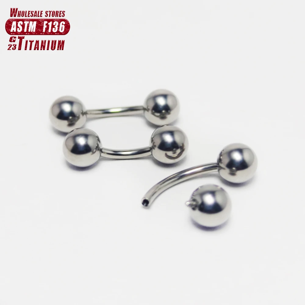 F136 Titanium Septum Banana Curved Navel Piercing 16G Eyebrow Curved Barbell Lip Ring Snug 6/8/10mm Daith Helix Earrings Jewelry