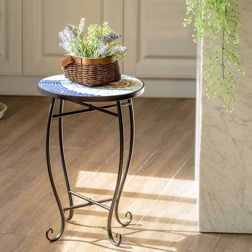 

Giantex Outdoor Indoor Accent Table Plant Stand Scheme Garden Steel Ocean Home Furniture