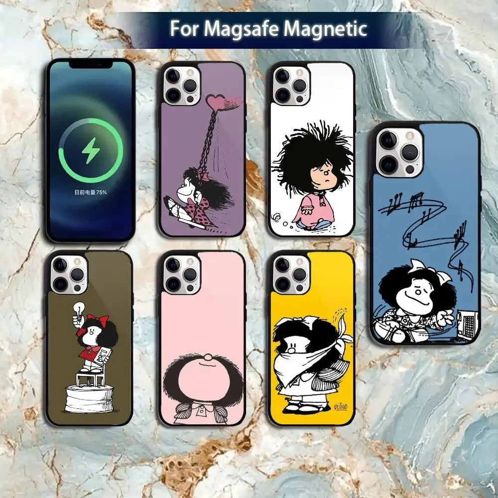 

Cute M-Mafaldas Phone Case For iPhone 16e,16,15,14,13,12,11,Plus,Pro,Max,Mini Magsafe Magnetic Wireless Charging
