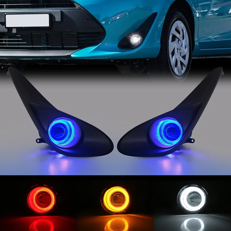 Fendinebbia a Led DRL per Toyota Aqua Prius 2018 2019 luce di marcia diurna Angel Eyes paraurti anteriore guida accessori impermeabili