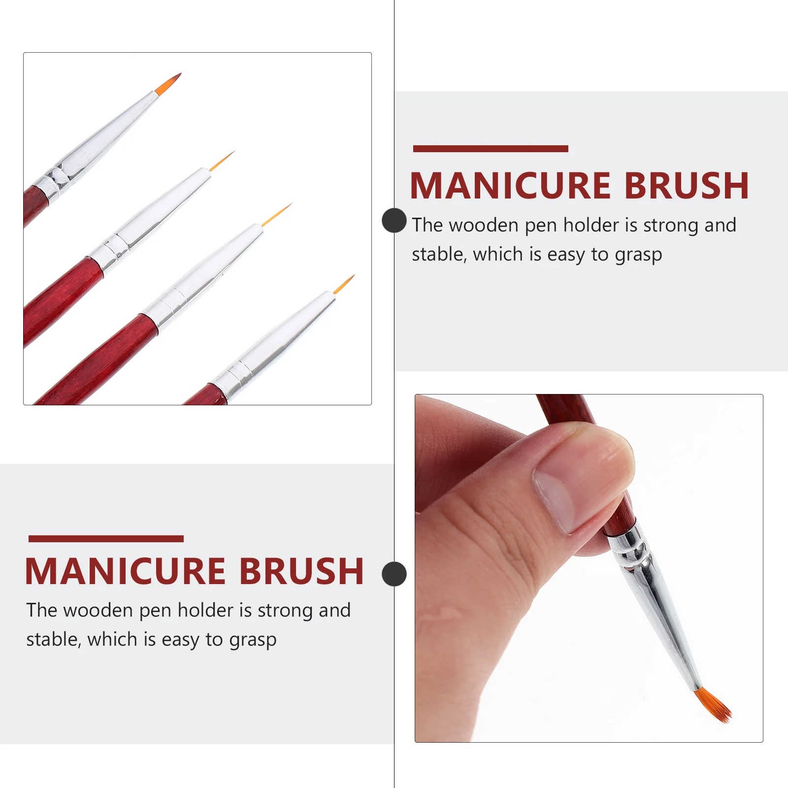 

4pcs Nail Pen Set H Salon Beauty Pen Manicure Salon DIY Creative Design Professional Supplies Nail Brush Tools