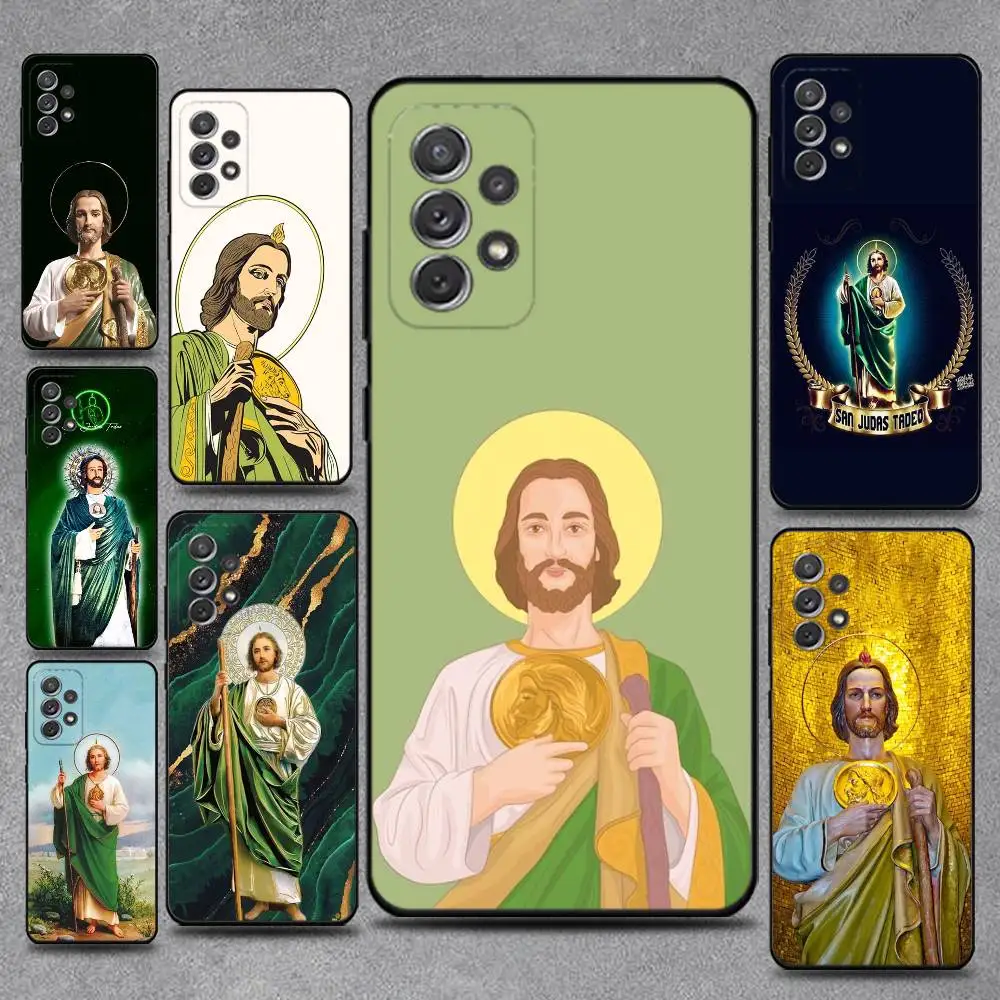 

San Judas Phone Case For Samsung S25,S24,S21,S22,S23,S30,Ultra,S20,Plus,Fe,Lite,Note,10,9,5G Black Cover