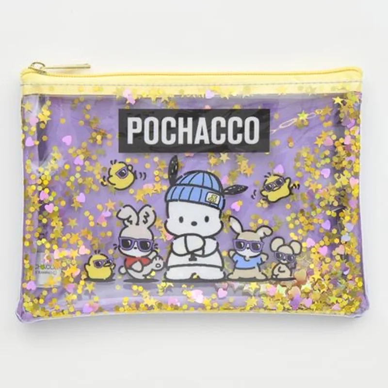 Sanrios Pochacco KEROKERO KEROPPI kawaii Anime Cartoon Transparent Waterproof Makeup Bag Toiletry  Bags Zipper Pencil Case Gifts