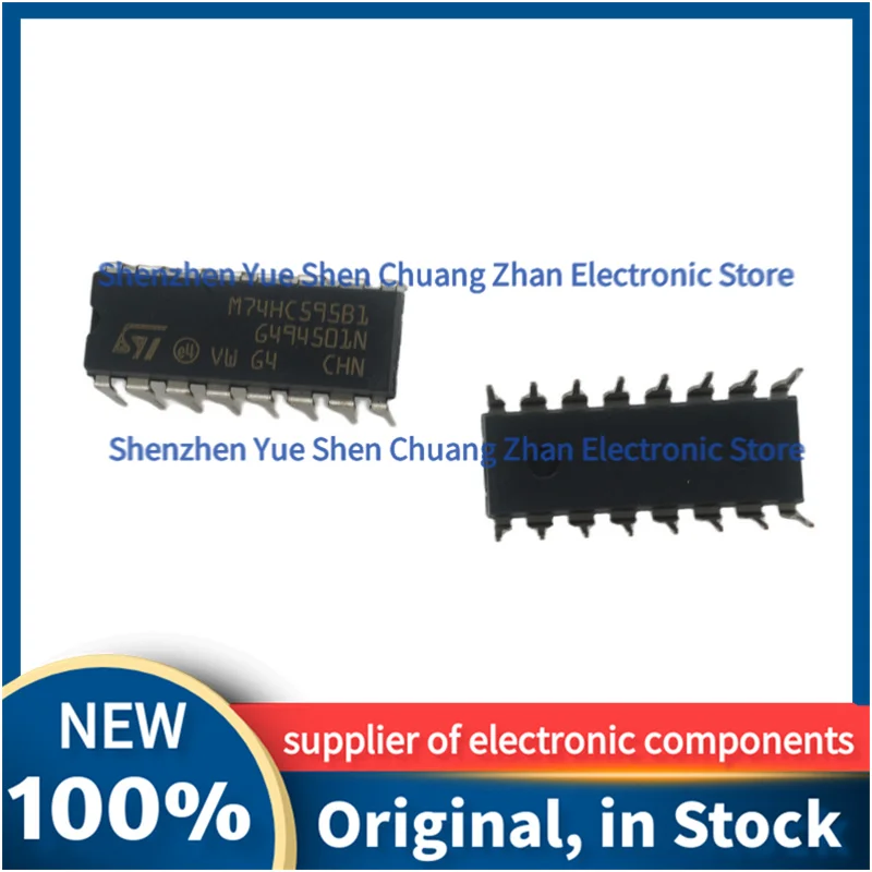 

10 PCS M74HC595B1R DIP-16 M74HC595B1 M74HC595 74HC595 8 Bit Shift Register With Output Latches 3 State Chip IC