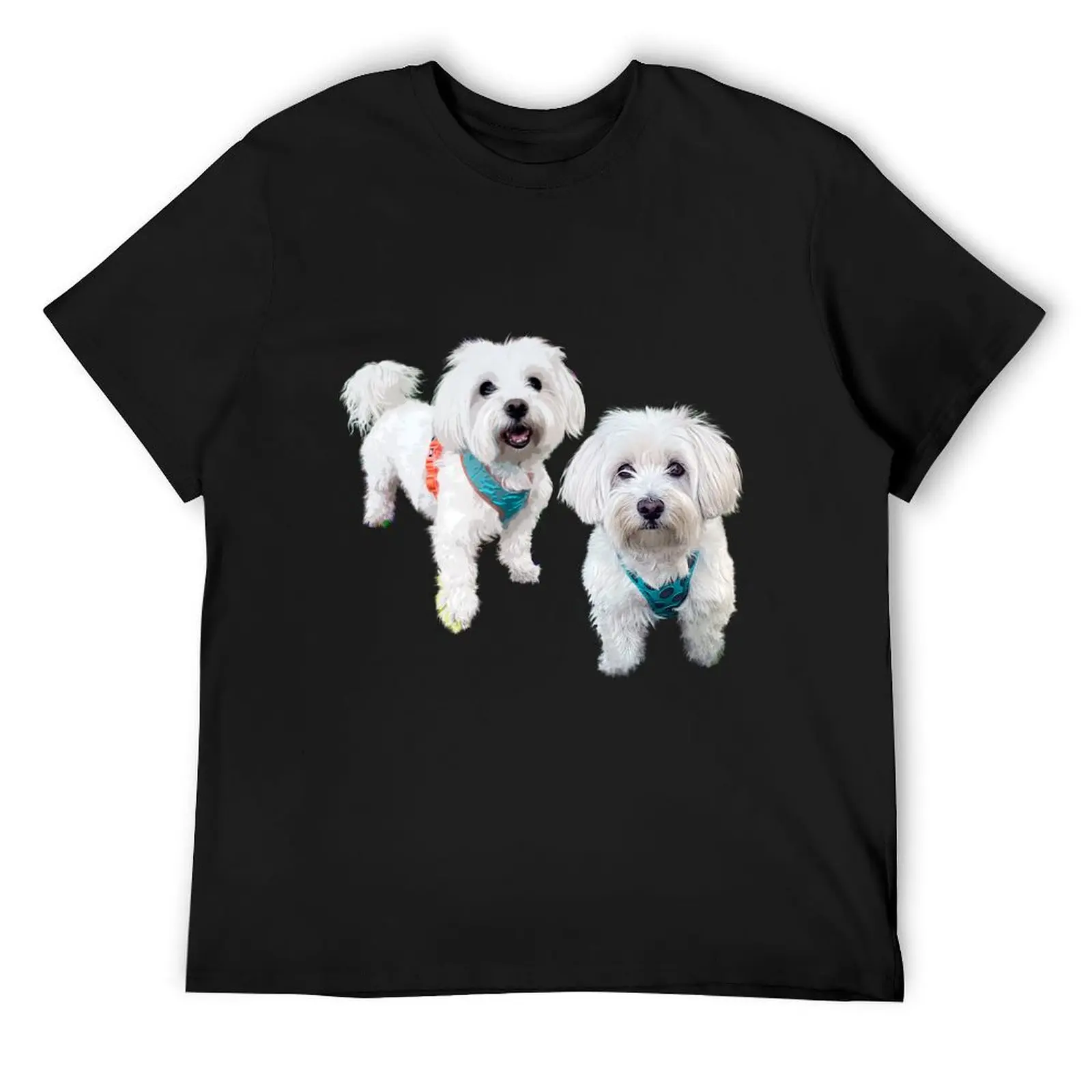 Maya and Yuki Maltese T-Shirt customizeds aesthetic clothes boys animal print basketball graphic tees tee shirts for men