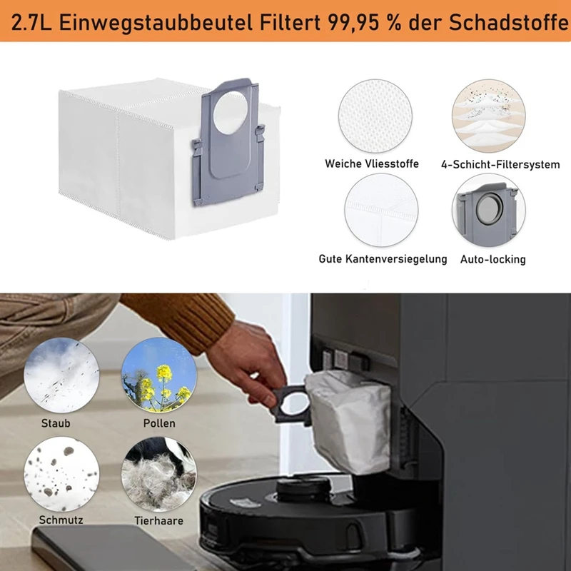 Für roborock s8 maxv ultra roboter staubsauger hauptseite bürste hepa filter mop tuch lappen staubbeutel ersatzteile