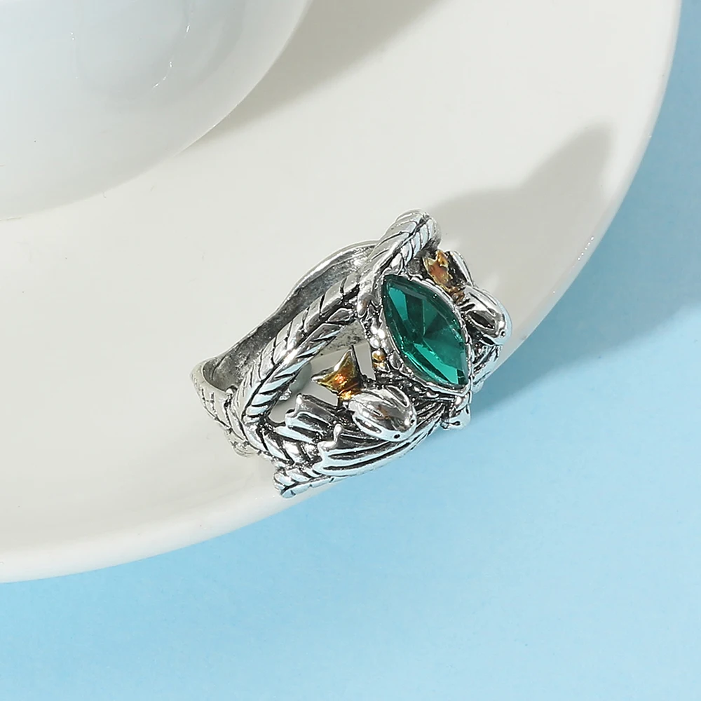 Ring of Barahir Aragorn Gondor Lord Rings men women fans gift Green crystal rings Wedding Engagement Gift