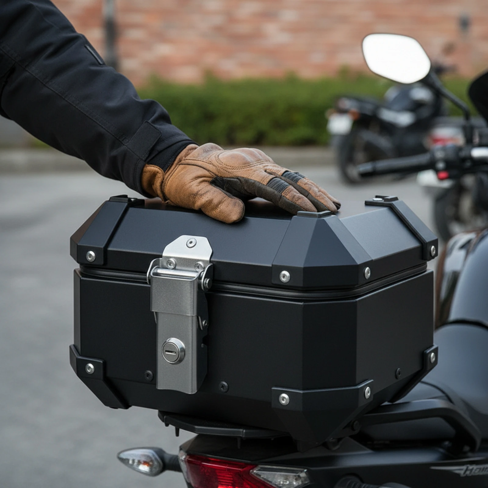Motorcycle Storage Case High Strength Hard-Shell Motorcycle Rear Top Box Scooter Tail Trunk Wear Resistant for Commuters