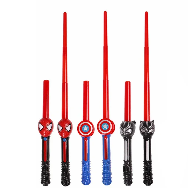 مجموعة تماثيل السيوف للبطل الخارق بإضاءة LED - تتضمن Hulk Black Panther Thanos Captain America - ألعاب تنكرية للأطفال Bo #3