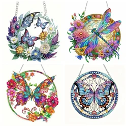 1pc/Set DIY Butterfly Diamond Painting Door Hanging Diamond Art Painting Kits Welcome Signs Birds Diamond Art Window Ornaments