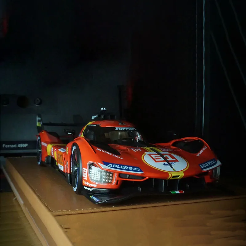 Bburago Nowy Produkt 1:18 Ferrari 499p 51 Samochód Wyścigowy Mistrz Rally Le Mans Stopowy Luksusowy Pojazd Zabawki Model Odlewany Wydanie Samochodu