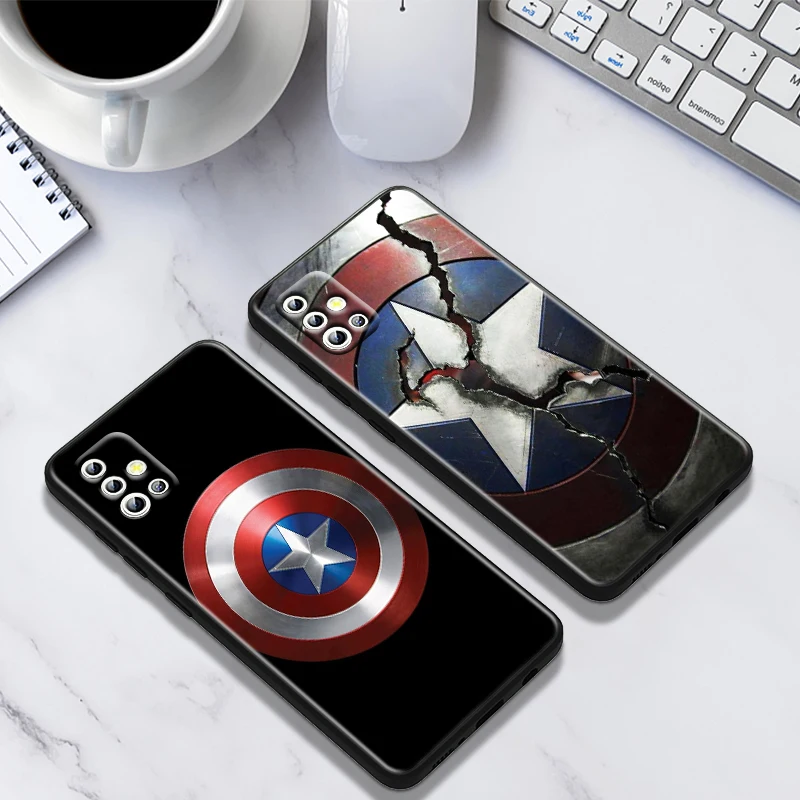 Captain America Marvel For Samsung Galaxy A73 A52S A72 A71 A52 A51 A22 A12 A32 A21S 4G 5G Silicone Soft Black Phone Case