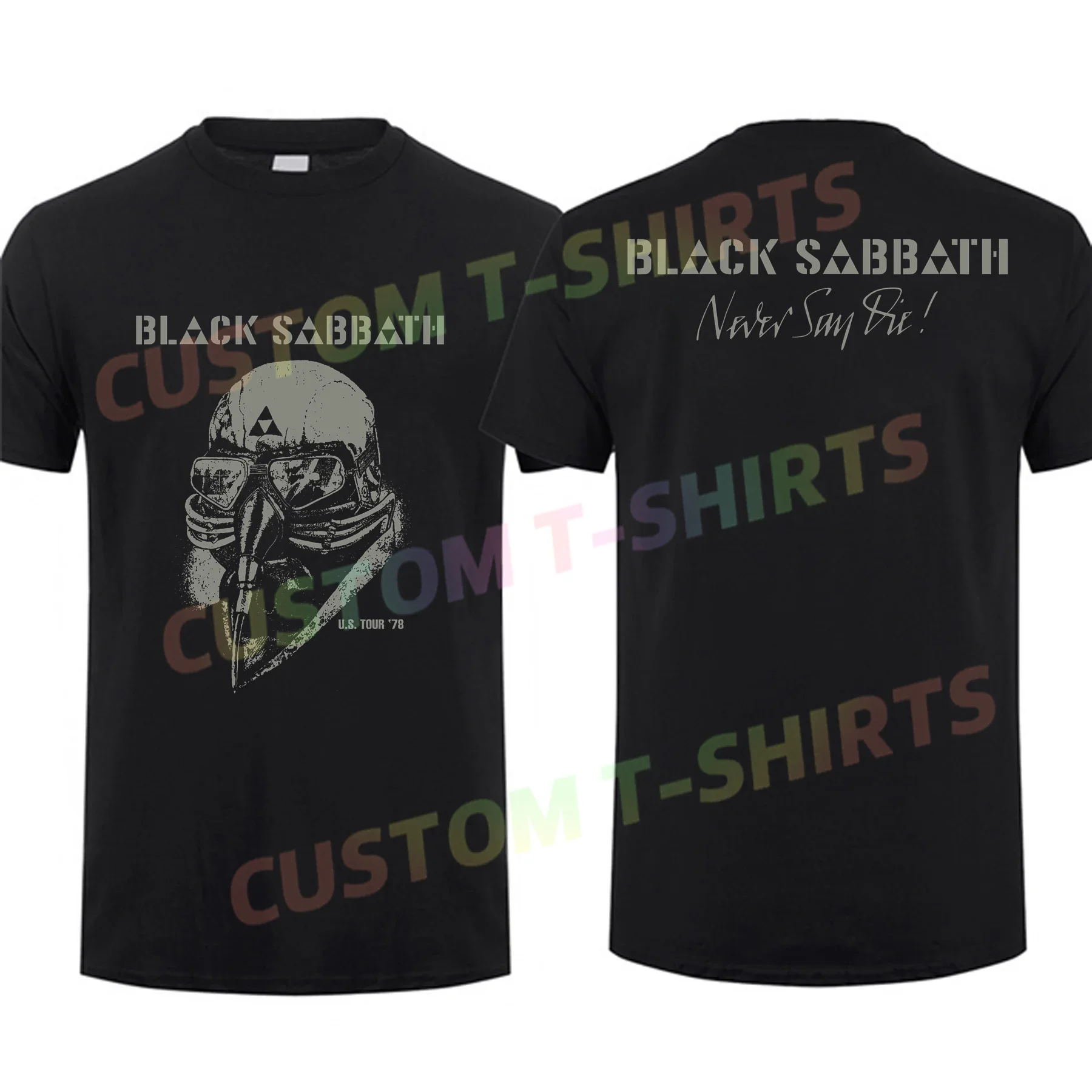 

Amazing Tees Men Black Sabbaths Never Say Die T Shirt Double-sided Casual Oversized T-shirt Graphic Short Sleeve S-3XL