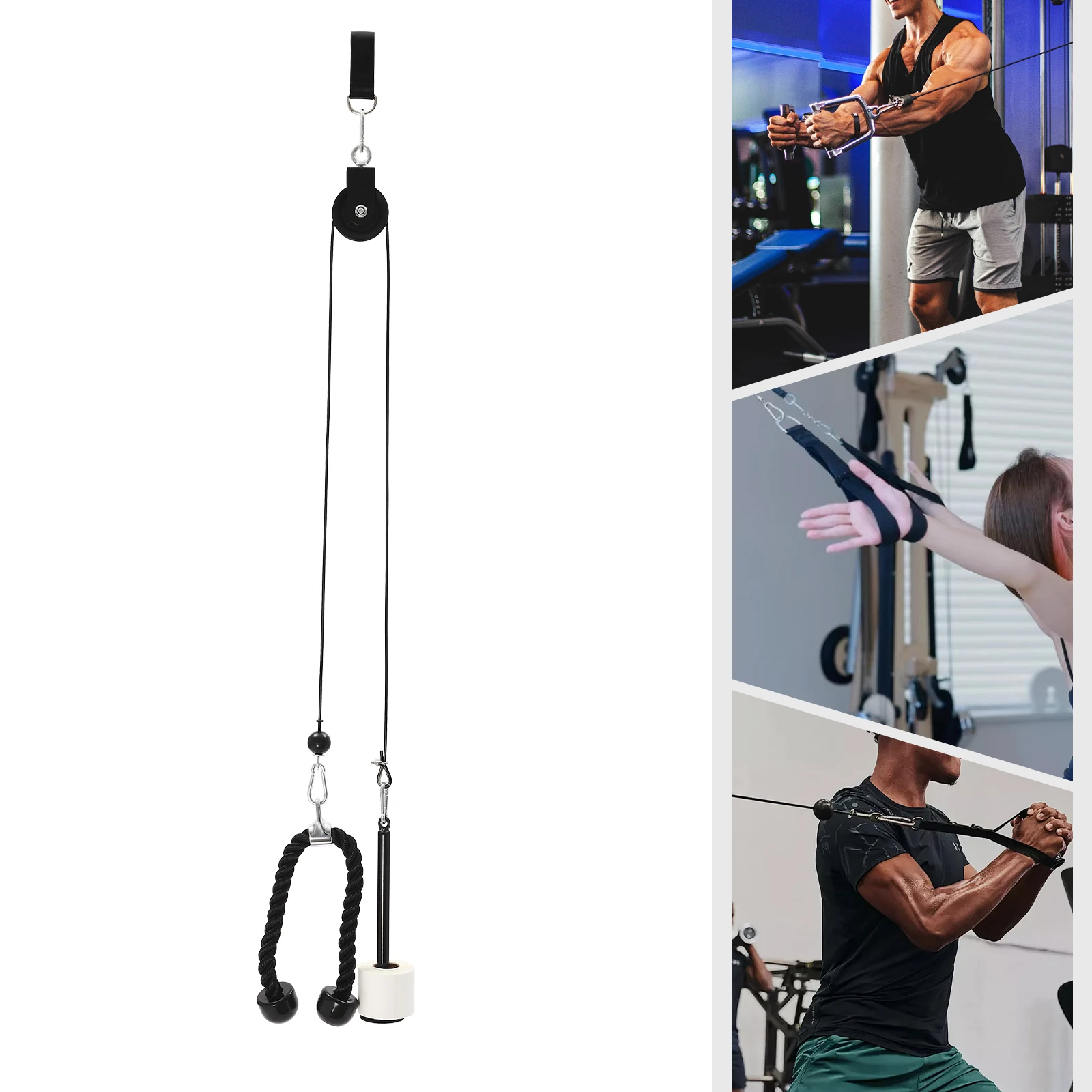 Kit d'entraînement de musculation DIY : Machine de levage des triceps par traction, système de poulie réglable pour fitness, équipement de gym