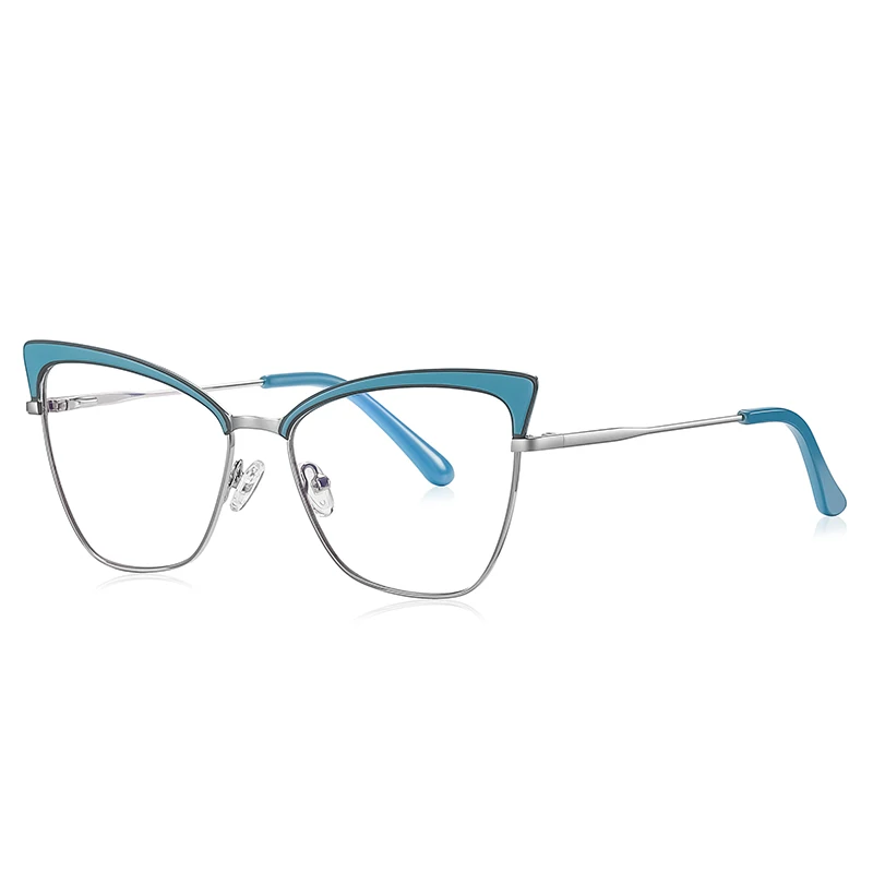 VCKA  Women Cat Eye Myopia Glasses Frames Fashion Anti-blue light Vintage Optics Metal Frame Prescription  Eyewear -0.50 TO -10