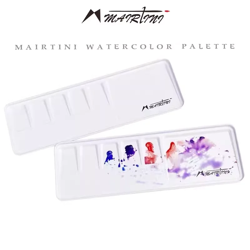 Mairtini-Mini paleta de Metal, paleta de pintura acrílica de acuarela, caja portátil, bandeja de pintura, paleta de pintura de Metal, suministros de