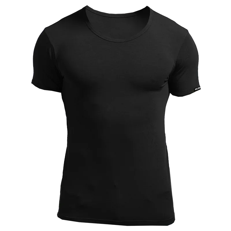 1 Stück Herren-Unterhemd, Sommer-Kurzarm-T-Shirt, Dünnes Rundhals-Oberteil, Eng Anliegendes Slim-Fit Unterhemd, Sportliches Einfarbiges Unterhemd