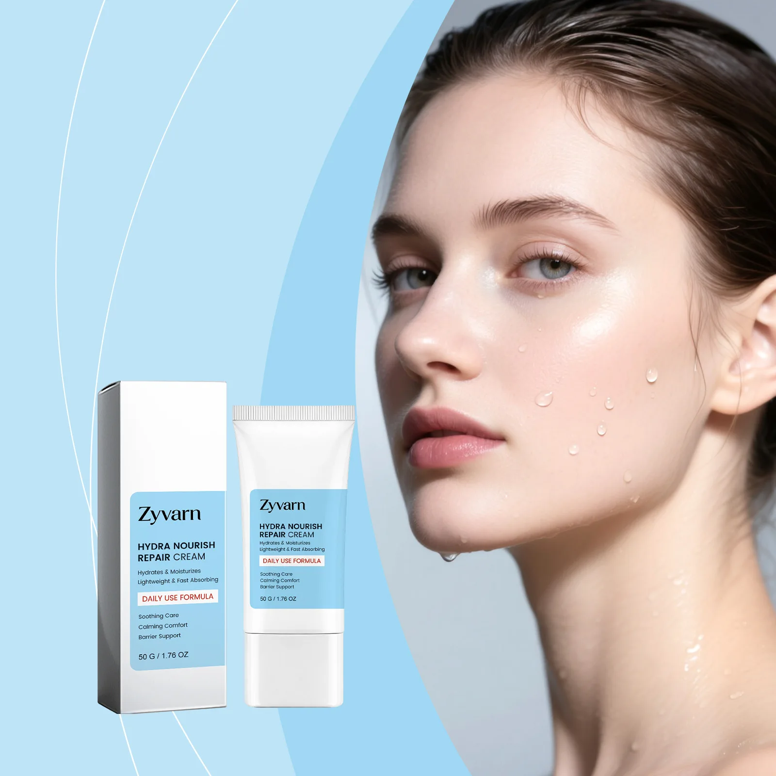 

50г Крем для лица Hydra Nourish Repair: Глубокое увлажнение, восстановление барьера, быстрое впитывание, успокаивающий эффект, ежедневный уход для женщин