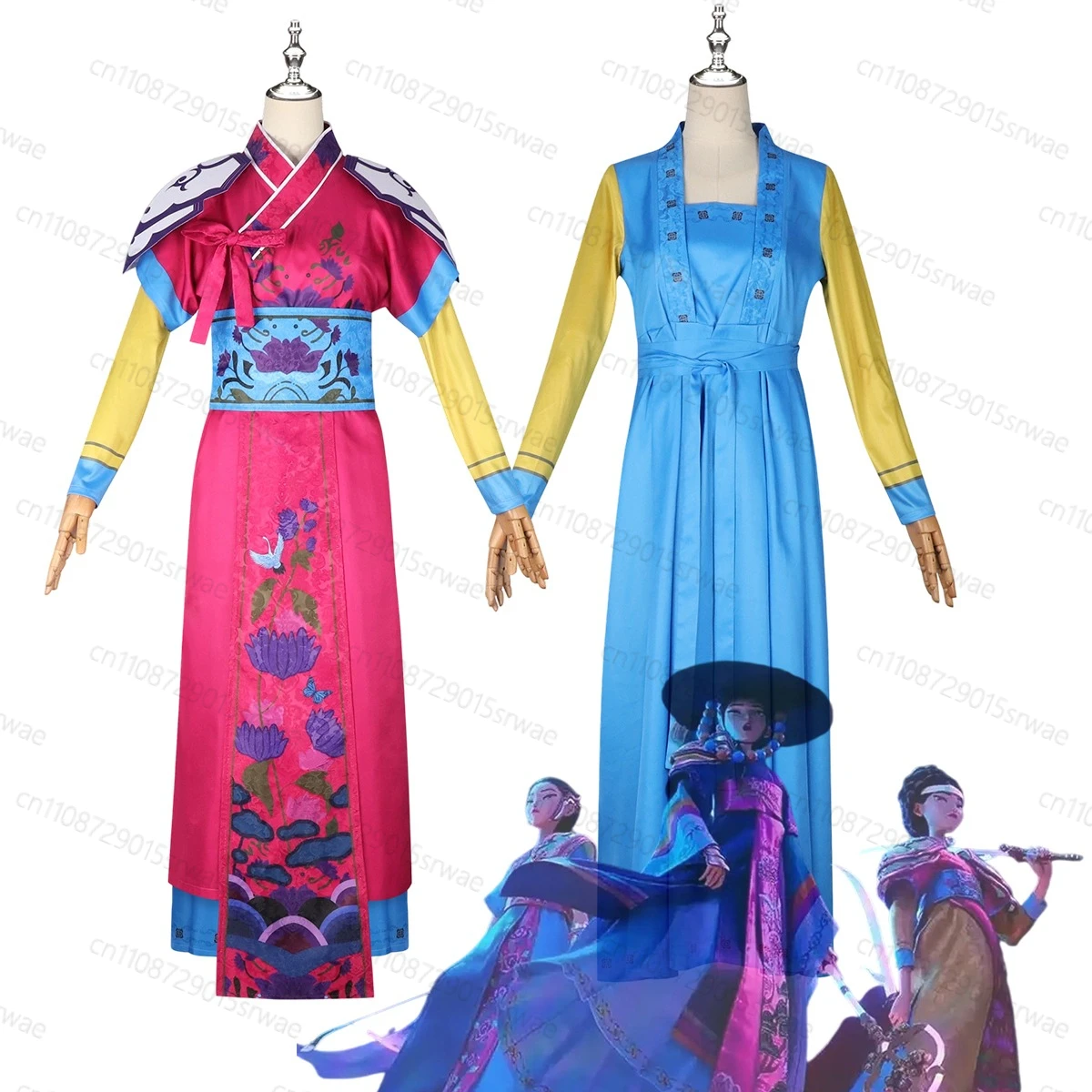 

Demon Hunters First Generation Huntrx Red Dress Cosplay Costume Anime Kpop Korean Wave Pioneer Costume For Women Cospaly