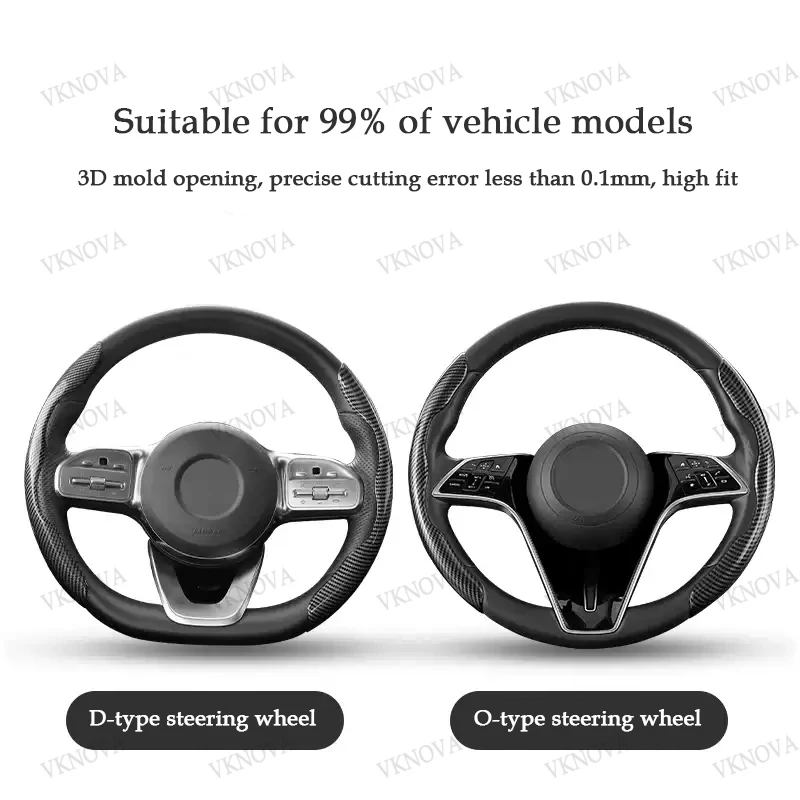 For Tesla Model Y L 3 Y Highland Juniper 2025 2026 Suede Car Steering Wheel Cover DIY Carbon Fiber Texture Sport Steering Wheel