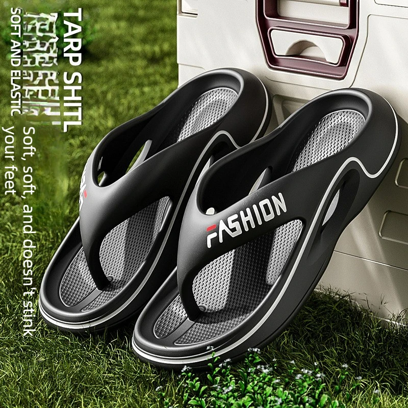 Men Flip Flops Thick Sole 3cm EVA Anti Slip Anti Odor Large Size Beach Sandals