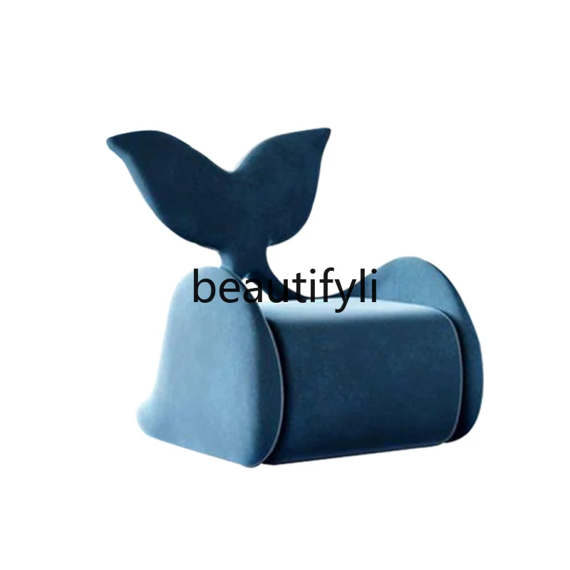 

Modern minimalist fabric sofa chair playful whale lounge chair