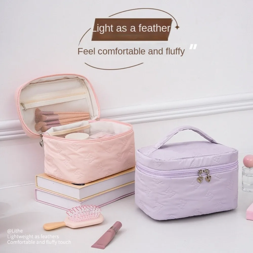 

Portable Large Capacity Women Makeup Bag Waterproof Handheld Travel Washroom Bag Square Dustproof Cosmetics Storage Bag Home