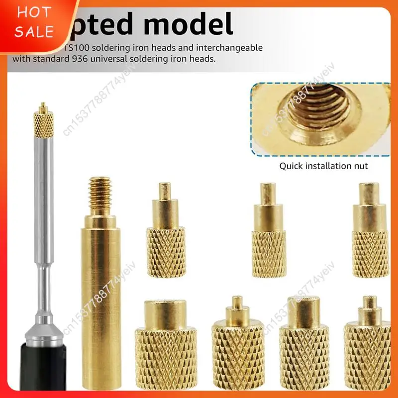Heat Set Insert Tool M2/M3/M4/M5/M6/M7/M8 Heat Set Insert Tip Kit TS100 Brass Soldering Iron Tip Set A62X