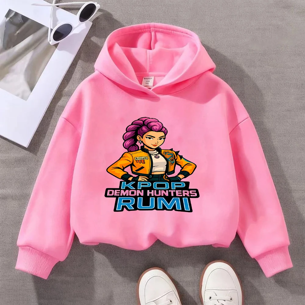

Kpop Demon Hunters Rumi Kids Sweatshirt Fashion Cartoon Character Children's Casual Pullover Top for Boys Girls