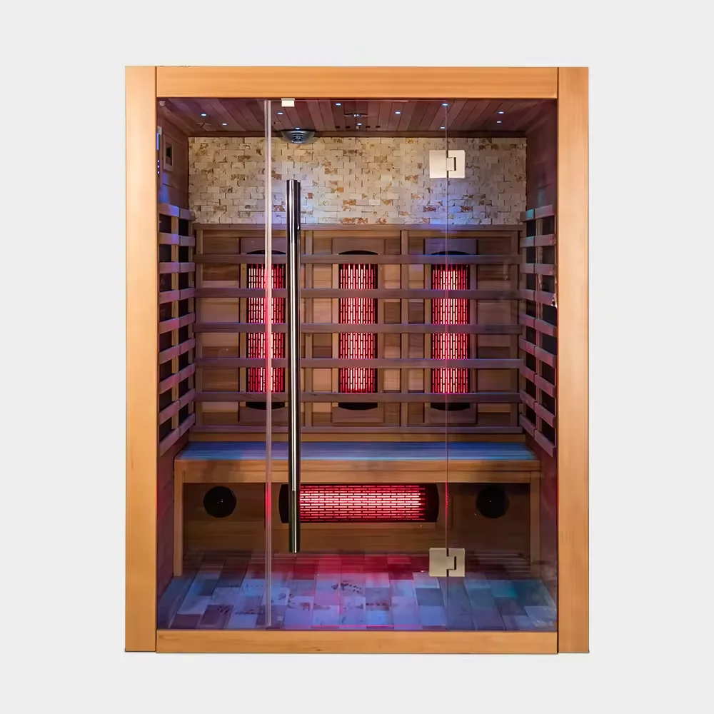 

STLF2025 Modern Design Solid Wood Hemlock Full Front Glass Dry Far Infrared Sauna