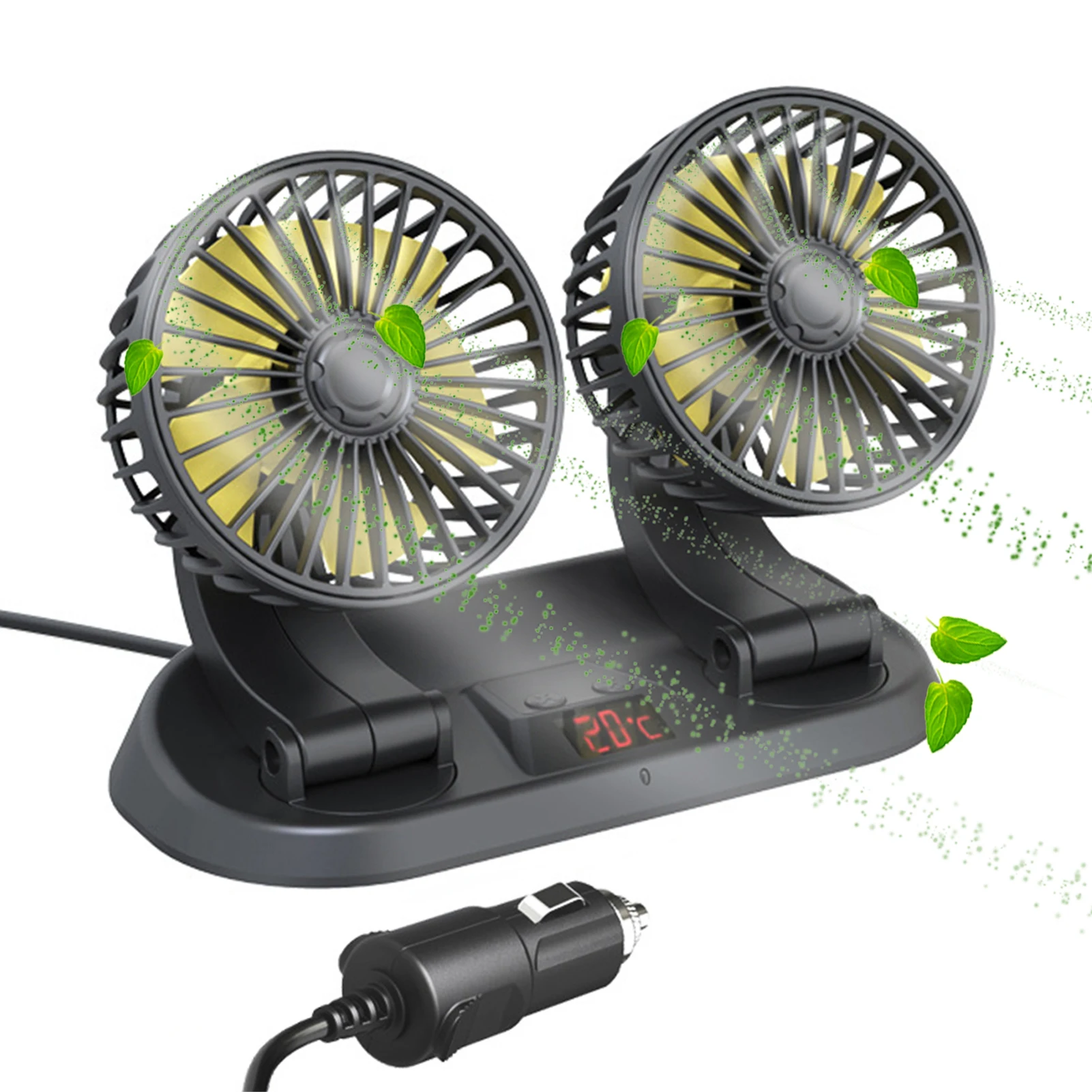 

Electric Dual Head Car Fan 12/24V Cooling Fan With 360 Degree Rotatable Electric Car Cooling Fan With 360 Degree Rotatable And